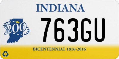 IN license plate 763GU