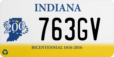 IN license plate 763GV