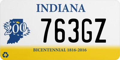 IN license plate 763GZ