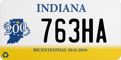 IN license plate 763HA