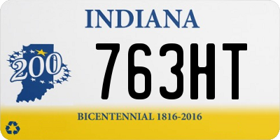 IN license plate 763HT