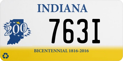 IN license plate 763I