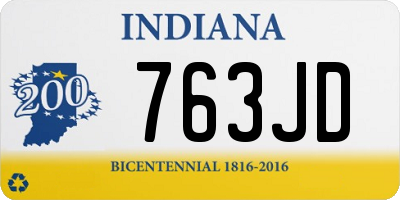 IN license plate 763JD
