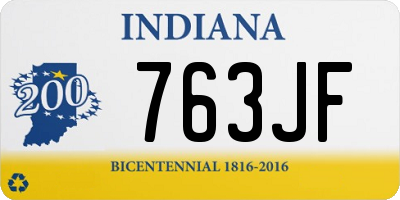 IN license plate 763JF