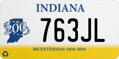 IN license plate 763JL