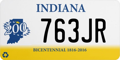 IN license plate 763JR