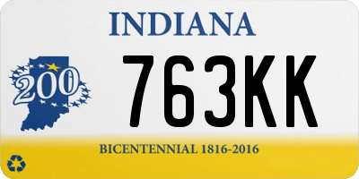 IN license plate 763KK