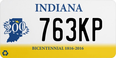 IN license plate 763KP