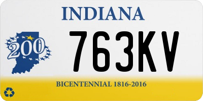 IN license plate 763KV