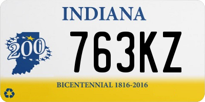 IN license plate 763KZ