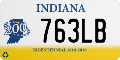 IN license plate 763LB