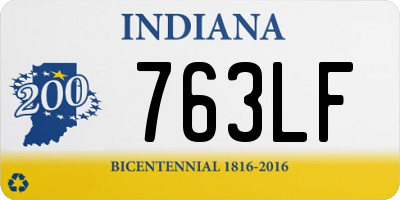 IN license plate 763LF