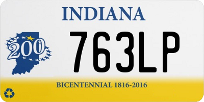 IN license plate 763LP