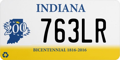 IN license plate 763LR
