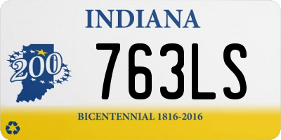 IN license plate 763LS