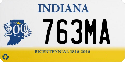 IN license plate 763MA