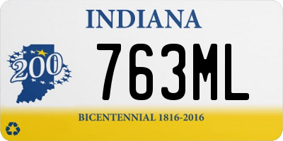 IN license plate 763ML