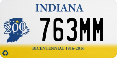 IN license plate 763MM