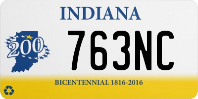 IN license plate 763NC