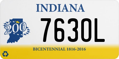 IN license plate 763OL