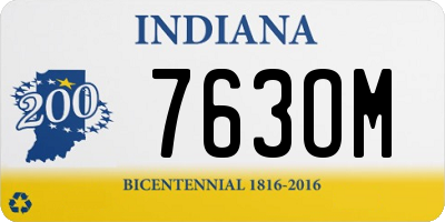 IN license plate 763OM