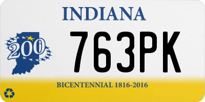 IN license plate 763PK