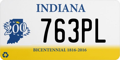 IN license plate 763PL