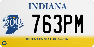 IN license plate 763PM