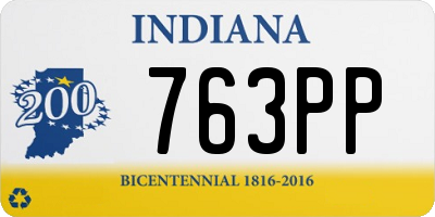 IN license plate 763PP