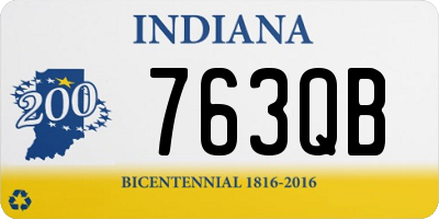 IN license plate 763QB