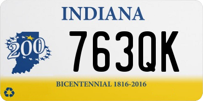 IN license plate 763QK