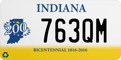 IN license plate 763QM