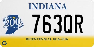 IN license plate 763QR