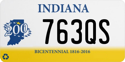 IN license plate 763QS