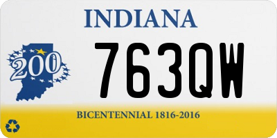 IN license plate 763QW