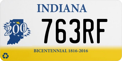 IN license plate 763RF