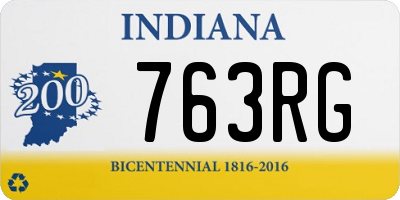IN license plate 763RG