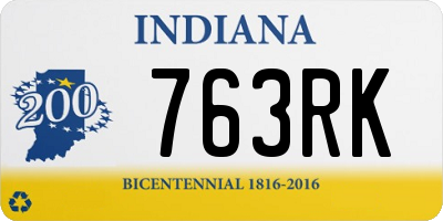 IN license plate 763RK