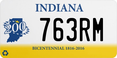 IN license plate 763RM