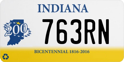 IN license plate 763RN