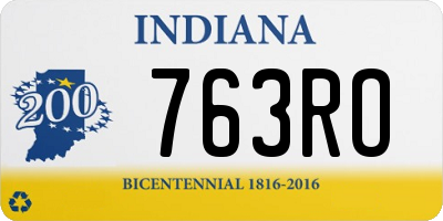 IN license plate 763RO