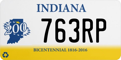 IN license plate 763RP