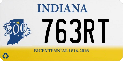 IN license plate 763RT