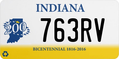 IN license plate 763RV