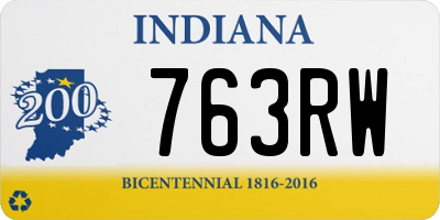 IN license plate 763RW