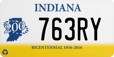 IN license plate 763RY