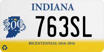 IN license plate 763SL