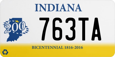 IN license plate 763TA