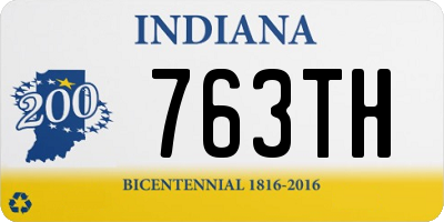IN license plate 763TH