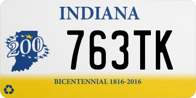 IN license plate 763TK